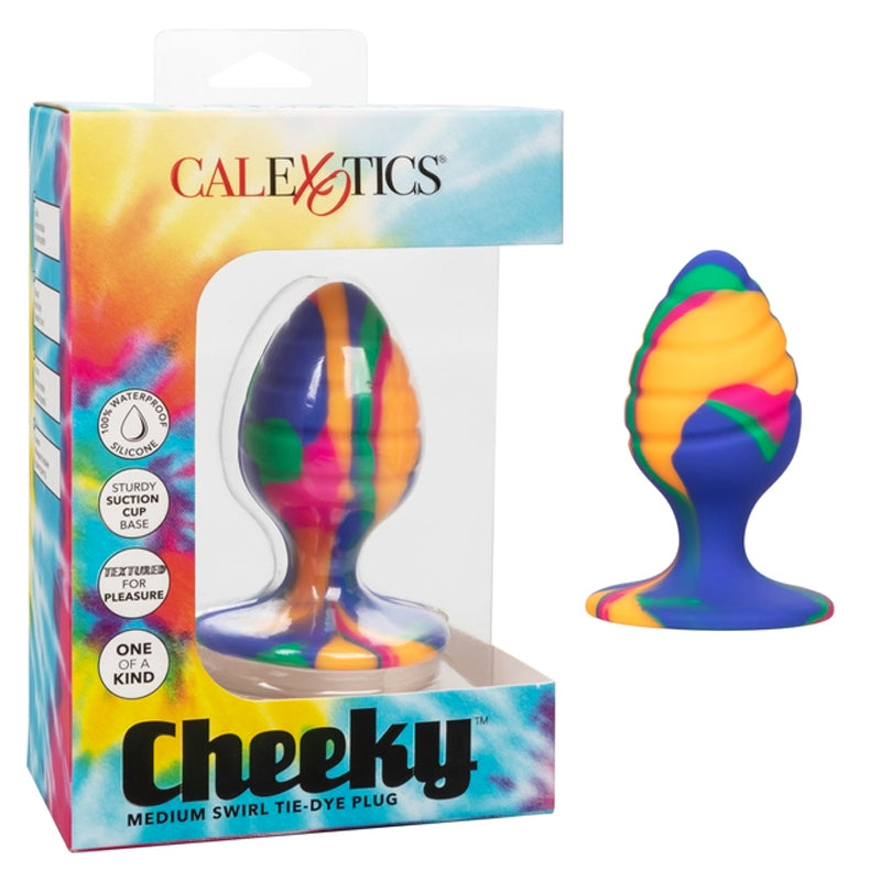 Plug Anal Calexotics Cheeky Tie-Dye mediano de remolino