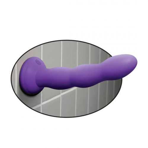 Dildo ondulado 6” Dillio Twister morado compatible con arnes