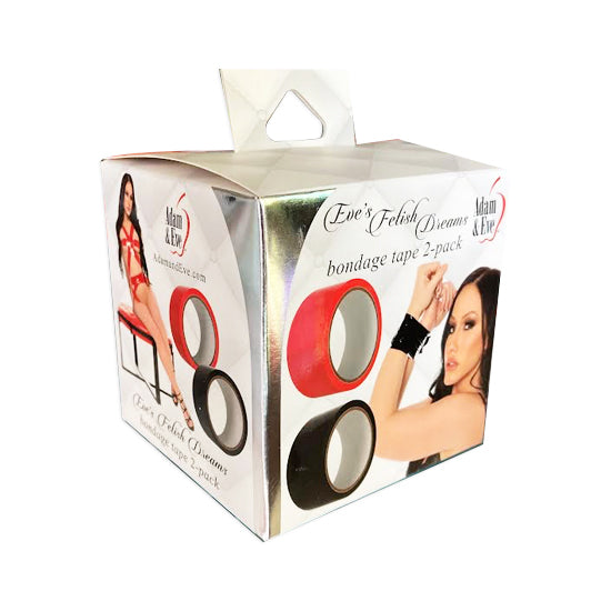 Cinta Bondage Eve’s Fetish Dreams 2 Pack rojo y negro hipoalergénica