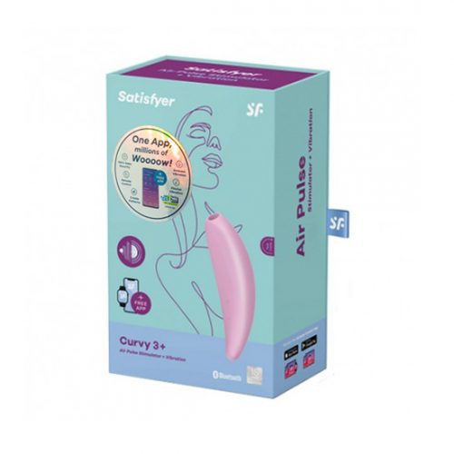 Estimulador de clítoris y vibrador Satisfyer Curvy 3+ App rosa recargable -Mely Curvy 3