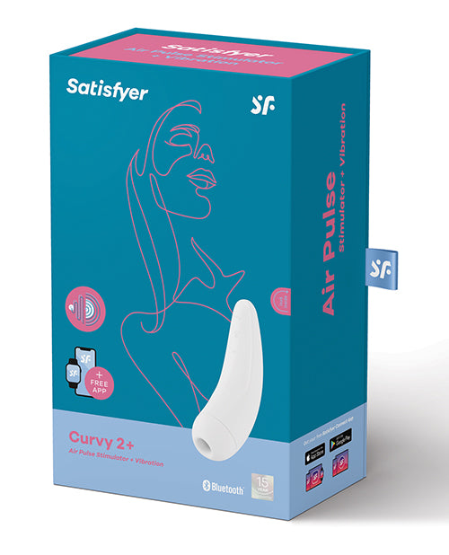 Estimulador de clítoris y vibrador Satisfyer Curvy 2+ App blanco recargable - Cuky Curvy 2