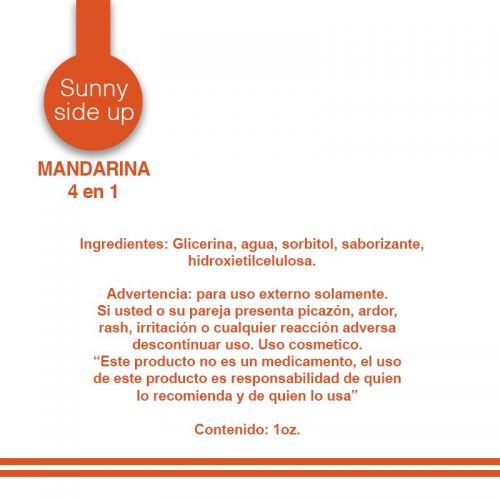 Lubricante íntimo 4 en 1 Sunny side up Mandarina(30 ml)