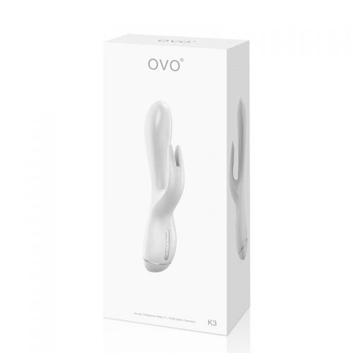 Vibrador conejito 4" OVO K3 puntos de estimulación color blanco - Tresy
