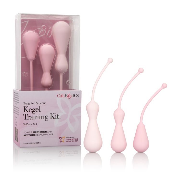 Kit entrenamiento Kegel Calexotics Inspire conos vaginales rosa
