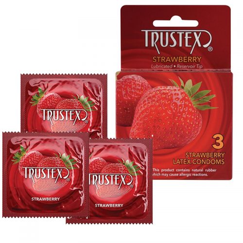 Condón de Látex Sabor Fresa TRUSTEX 3 Pack