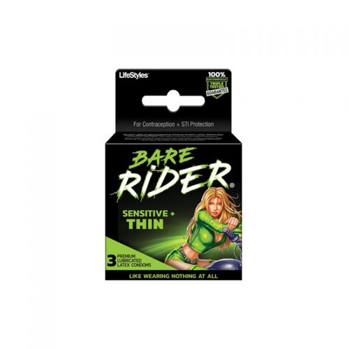 Condón de Látex Bare Rider sensitive & thin 3 Pack