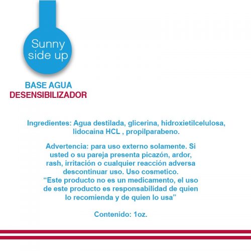 Lubricante desensibilizador base agua Sunny side up (30 ml)