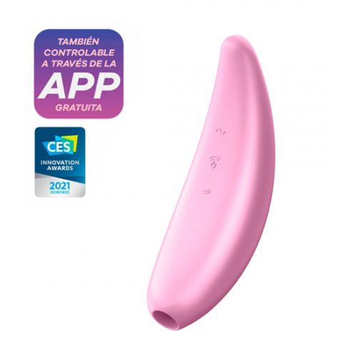 Estimulador de clítoris y vibrador Satisfyer Curvy 3+ App rosa recargable -Mely Curvy 3