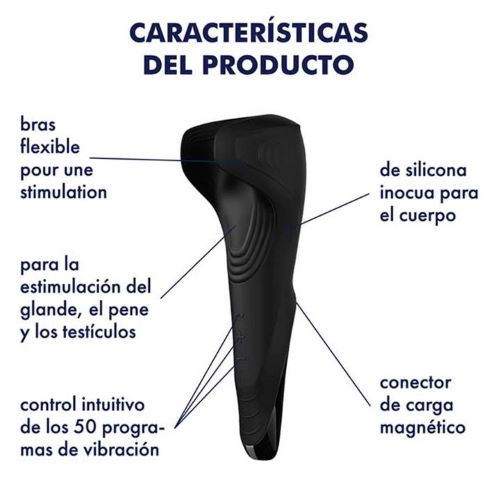 Manga masturbadora con vibración Satisfyer Men Wand recargable